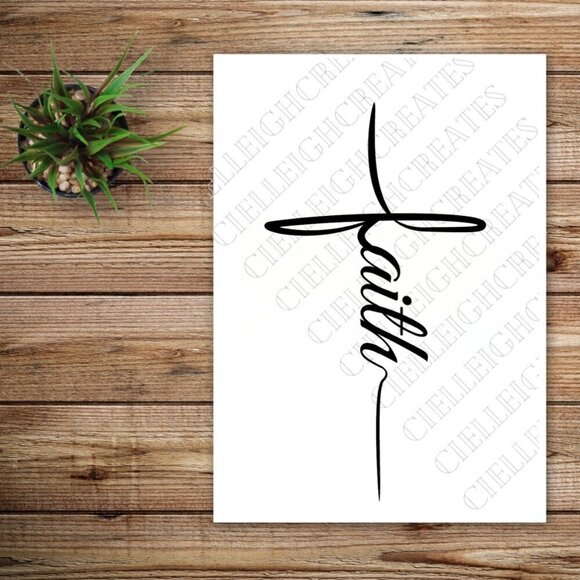 🌞2 for $20🌞 Faith Cross vinyl decal - Picture 1 of 3